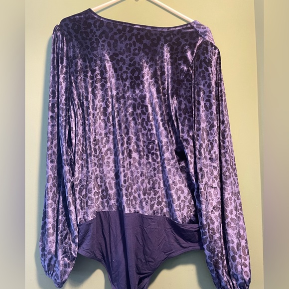 - - Torrid velvety soft navy blue leopard print, bodysuit size 2X and 3XNWT - Picture 6 of 9